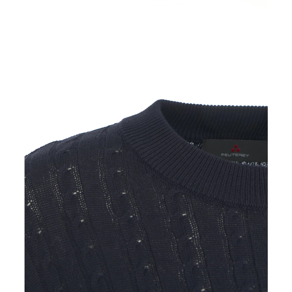 Peuterey Blauwe Kabeltrui Blue Dames