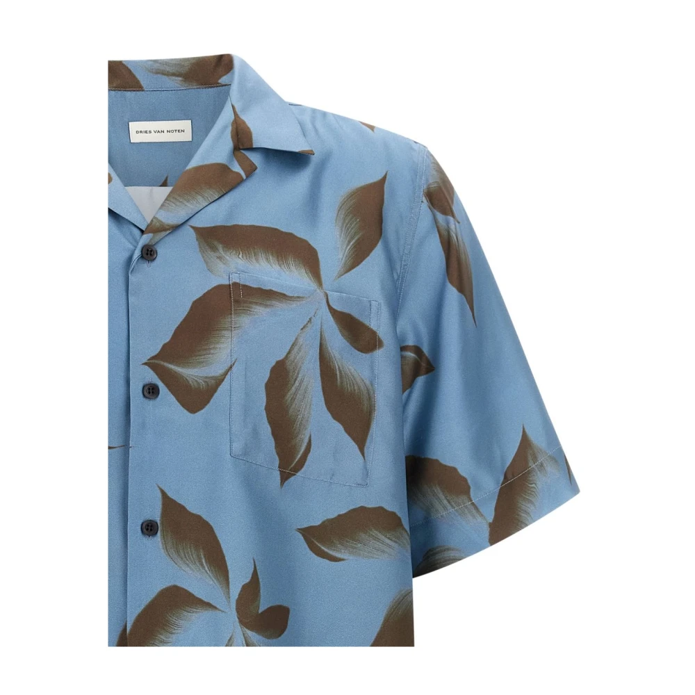Dries Van Noten Bloemenprint Knoopshirt Gray Heren