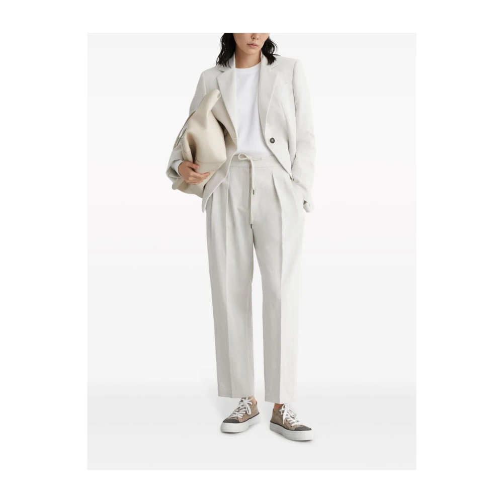 BRUNELLO CUCINELLI Elegante Broek White Dames