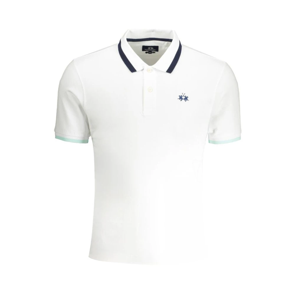 LA MARTINA Polo Shirt met Korte Mouwen en Contrast White Heren