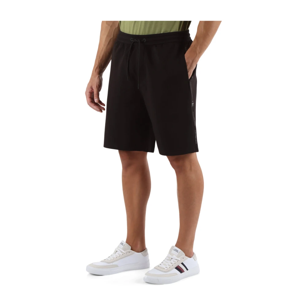 Calvin Klein Jeans Sportieve katoenen shorts met zijlogo Black Heren