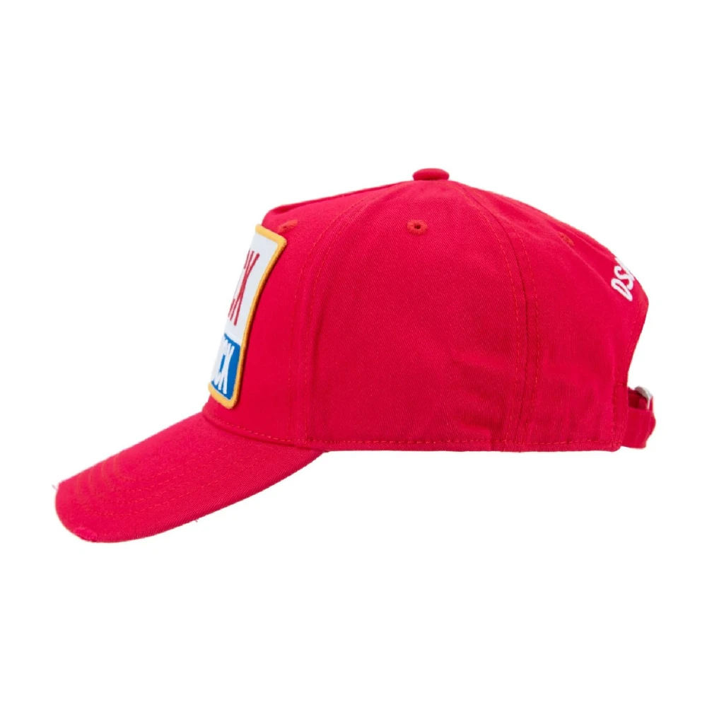 Dsquared2 Vintage Baseball Cap met gesp Red Unisex