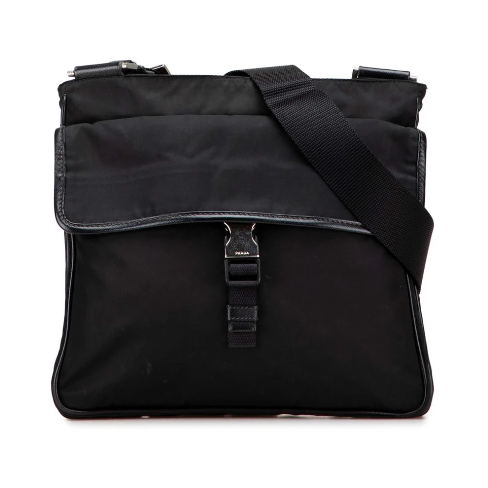 Prada Vintage Women's Black Vintage Cross Body Bags, One Size, Pre-Owned Messenger Bag