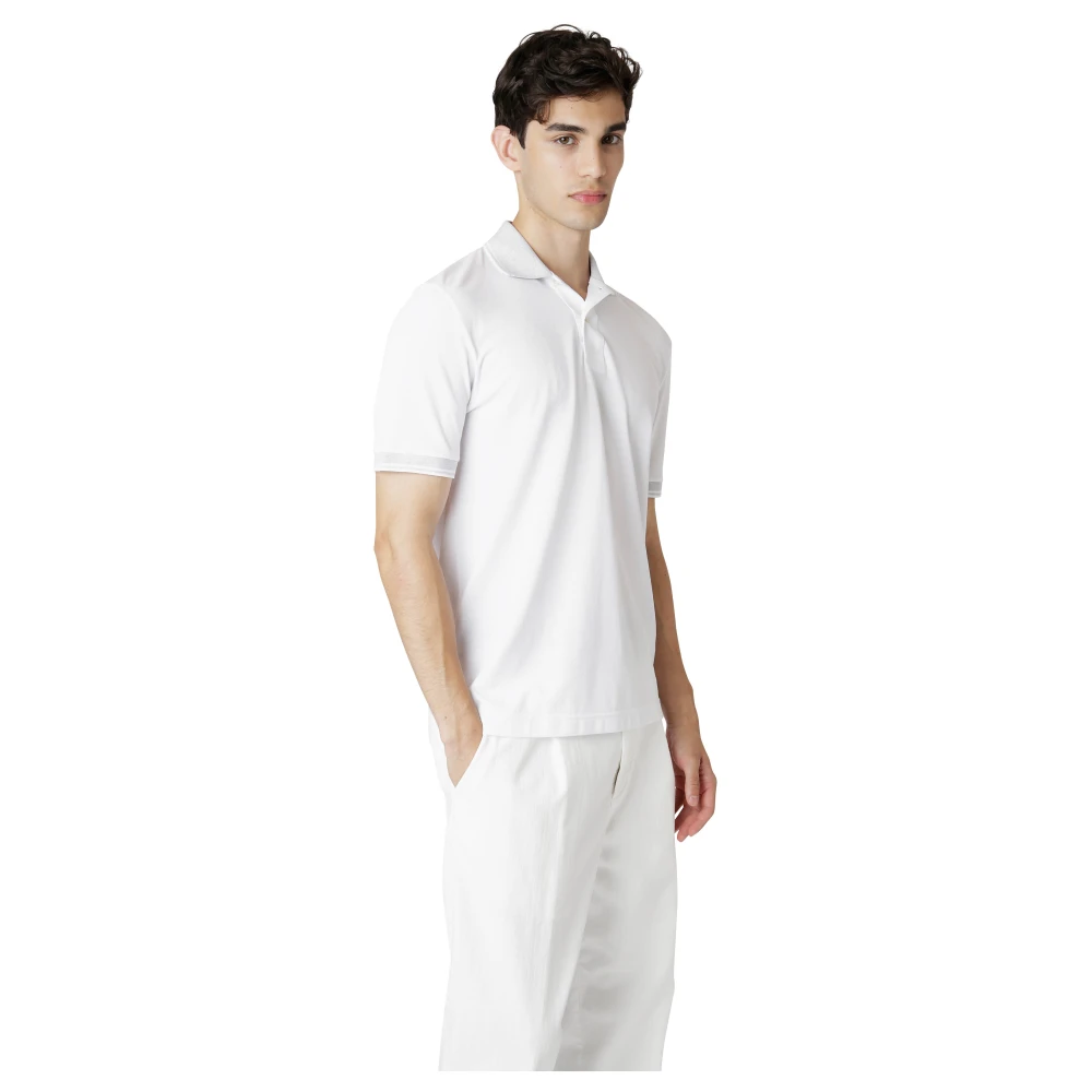 Eleventy Giza Katoenen Polo Shirt White Heren