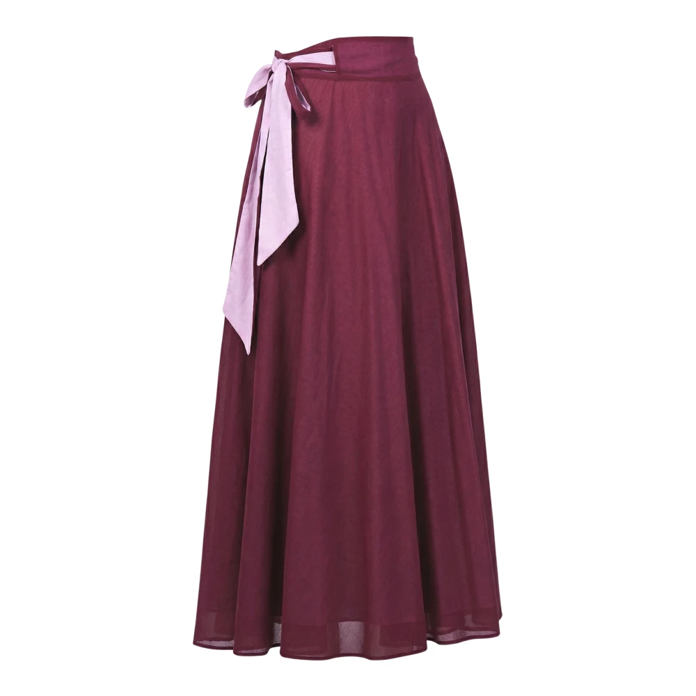 Niu Vrouw Rood Rokken Dames, S, Katoen, Gonna Lunga Pareo Doubleface