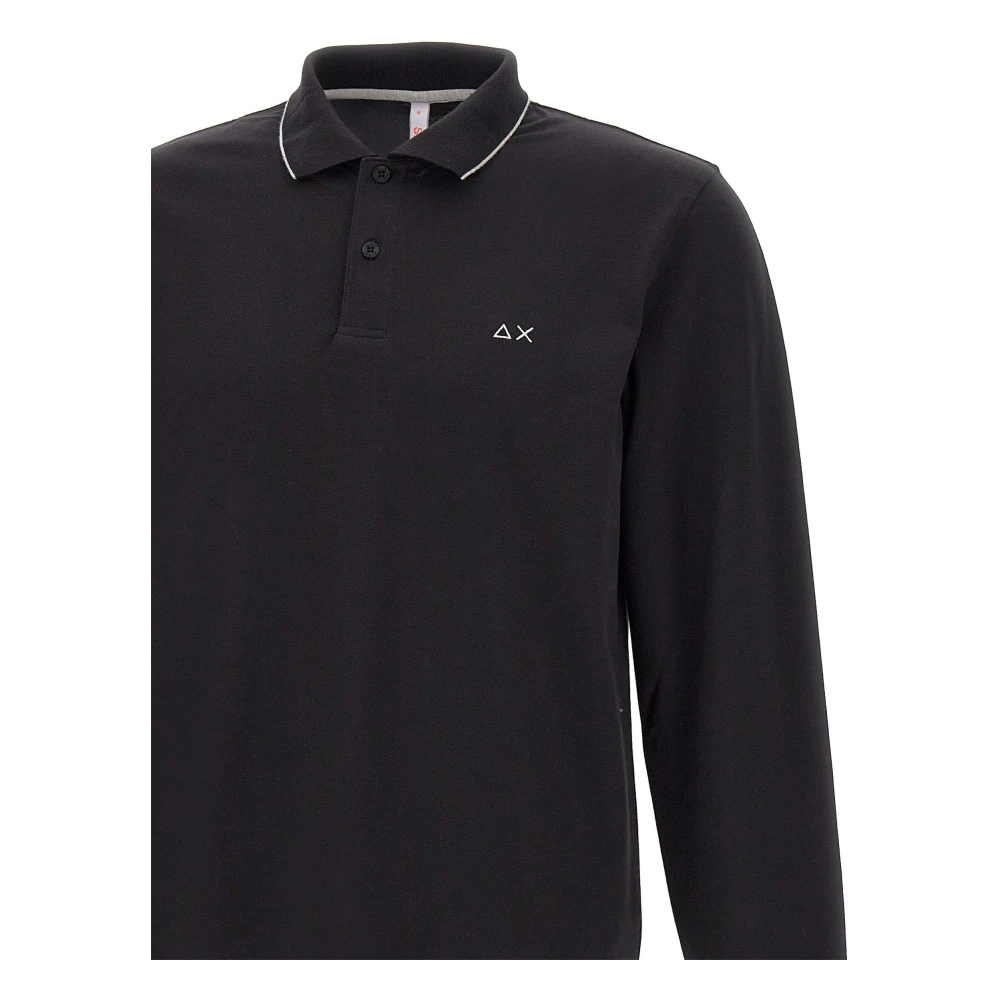 Sun68 Gestreept Poloshirt Zwart Black Heren