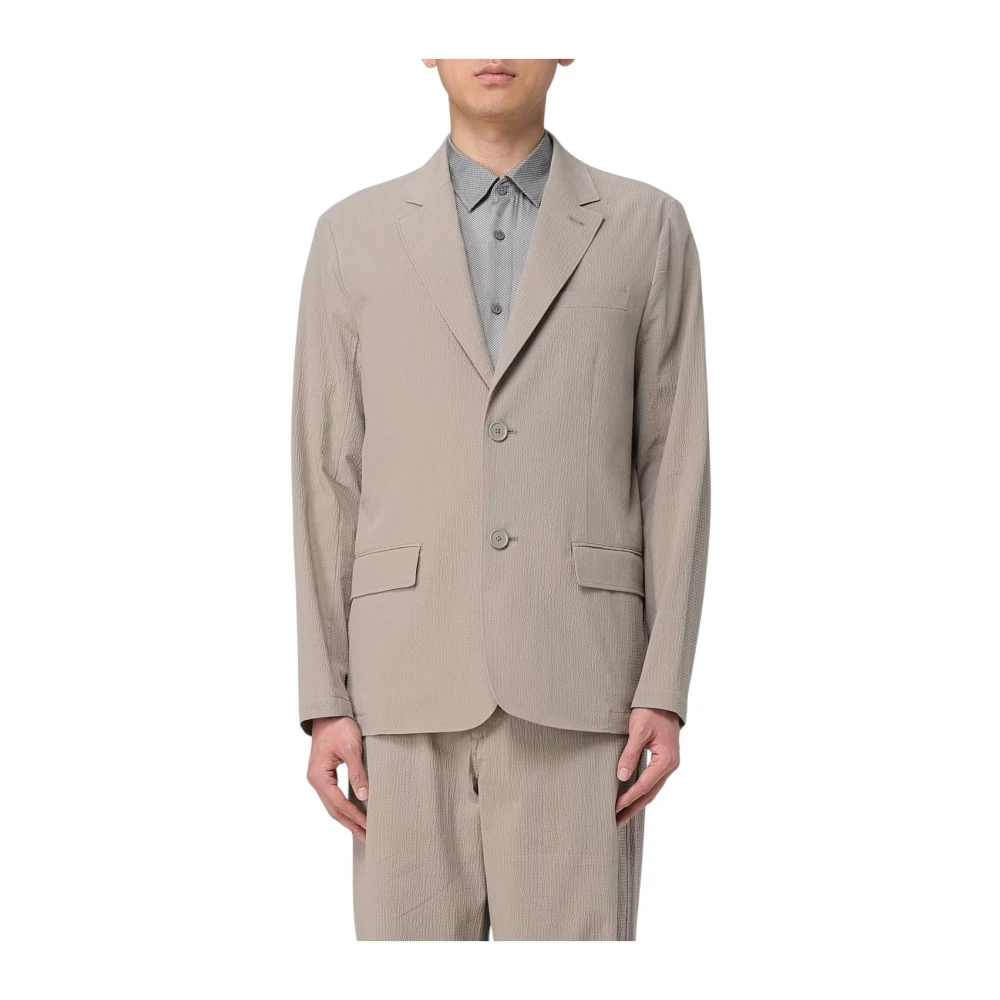 Armani Exchange Men's Beige Blazers, Xl, Single-Breasted Two-Button Blazer