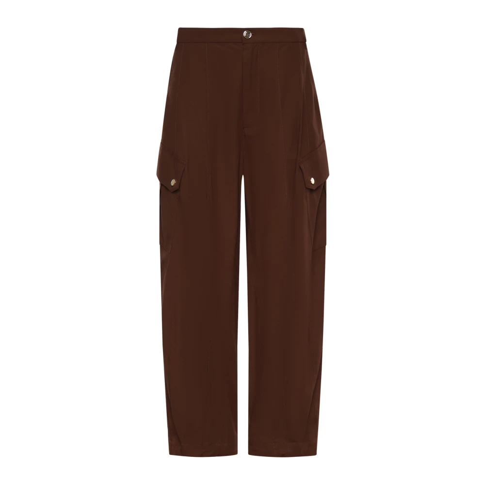 Pinko Women's Brown Wide Trousers - Wide Trousers - Xs - Trousers