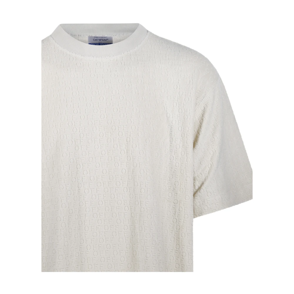 Off White Crème Terry Skate T-Shirt White Heren