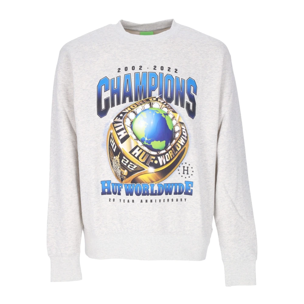 Huf Men's White Champions Athletic Crewneck Sweatshirt - Sweatshirts - S - Sweatshirts & Hoodies