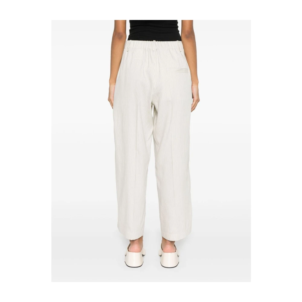 Alysi Witte Broek met Elastische Tailleband White Dames