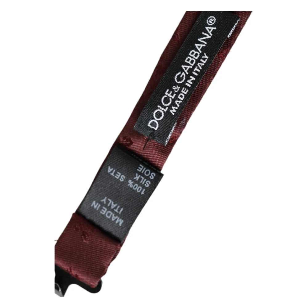Dolce & Gabbana Maroon Bloemen Verstelbare Hals Heren Vlinderdas Brown Heren