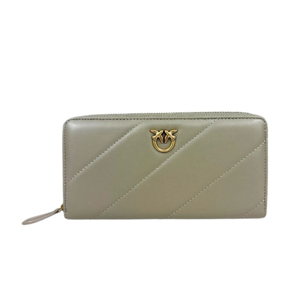 Pinko Vrouw Grijs Accessoires Dames, One Size, Grote Portemonnee Met Ritssluiting