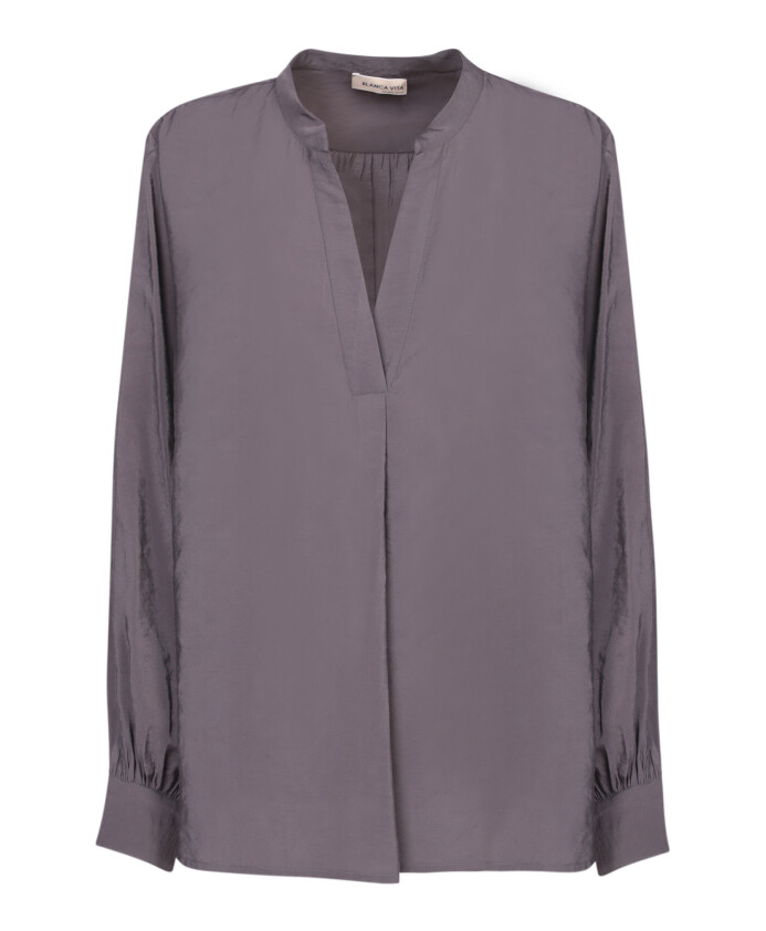 grijze-v-hals-lange-mouw-tuniek