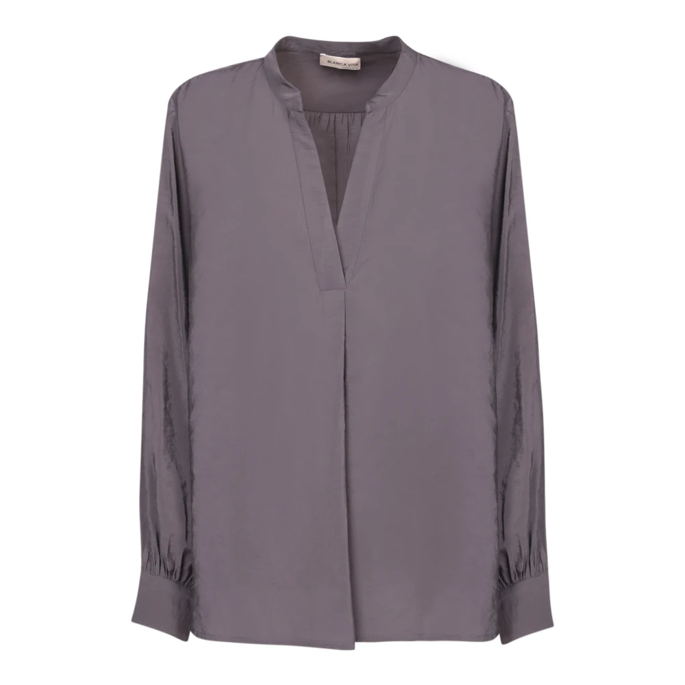 Blanca Vita Grijze V-hals Lange Mouw Tuniek Gray Dames