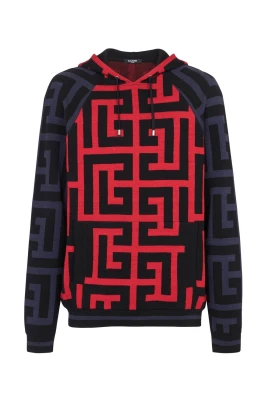 Monogram Multifärgad Ull Linne Hoodie