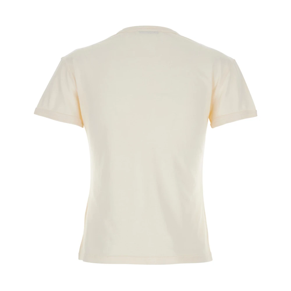 Acne Studios Beige Logo T-Shirt Katoen Vrouw Beige Dames