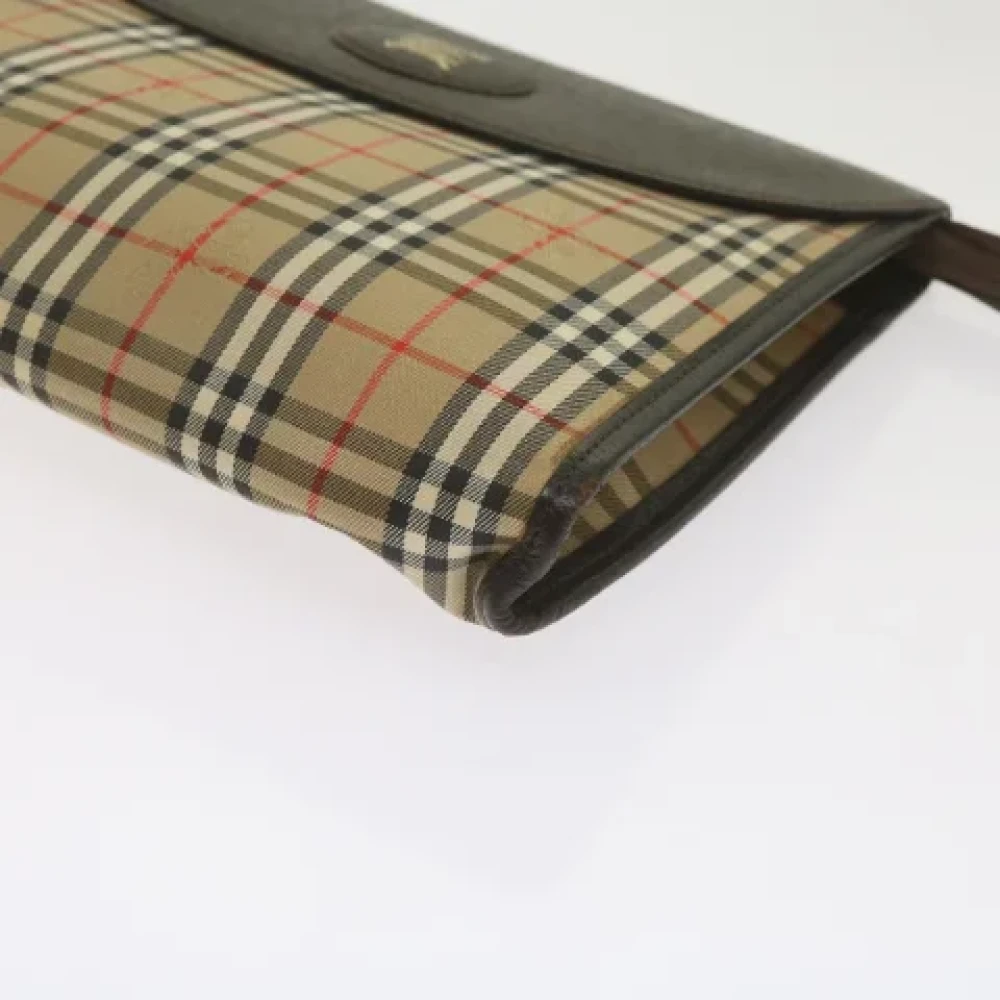 Burberry Vintage Pre-owned Canvas clutches Beige Dames