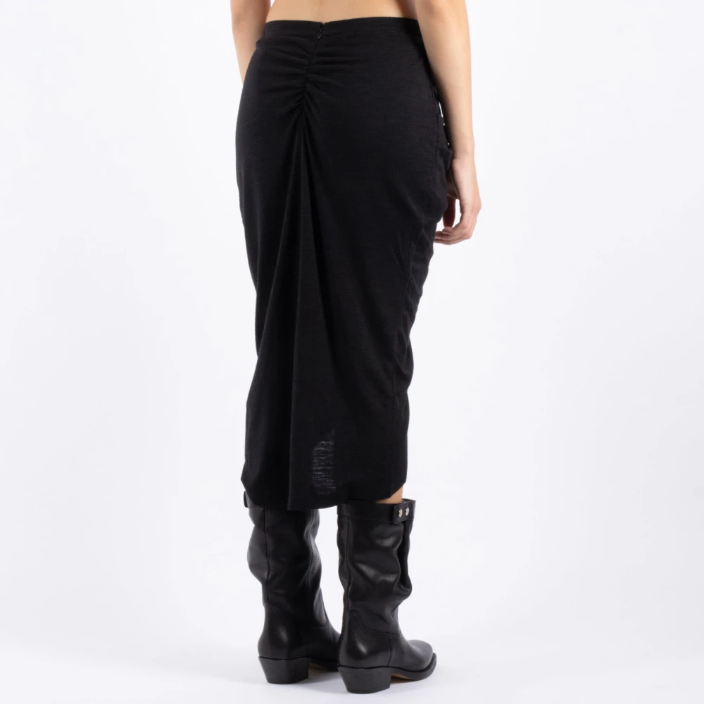 Isabel Marant Étoile Elegante Midi Rok in Zwart Black Dames