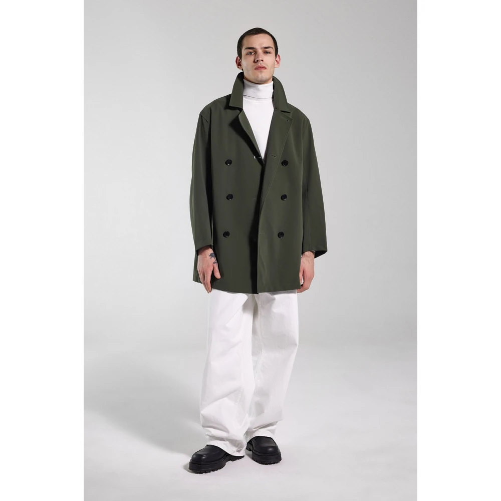 Stutterheim Klassieke Dubbel-Borst Regenjas Green Heren