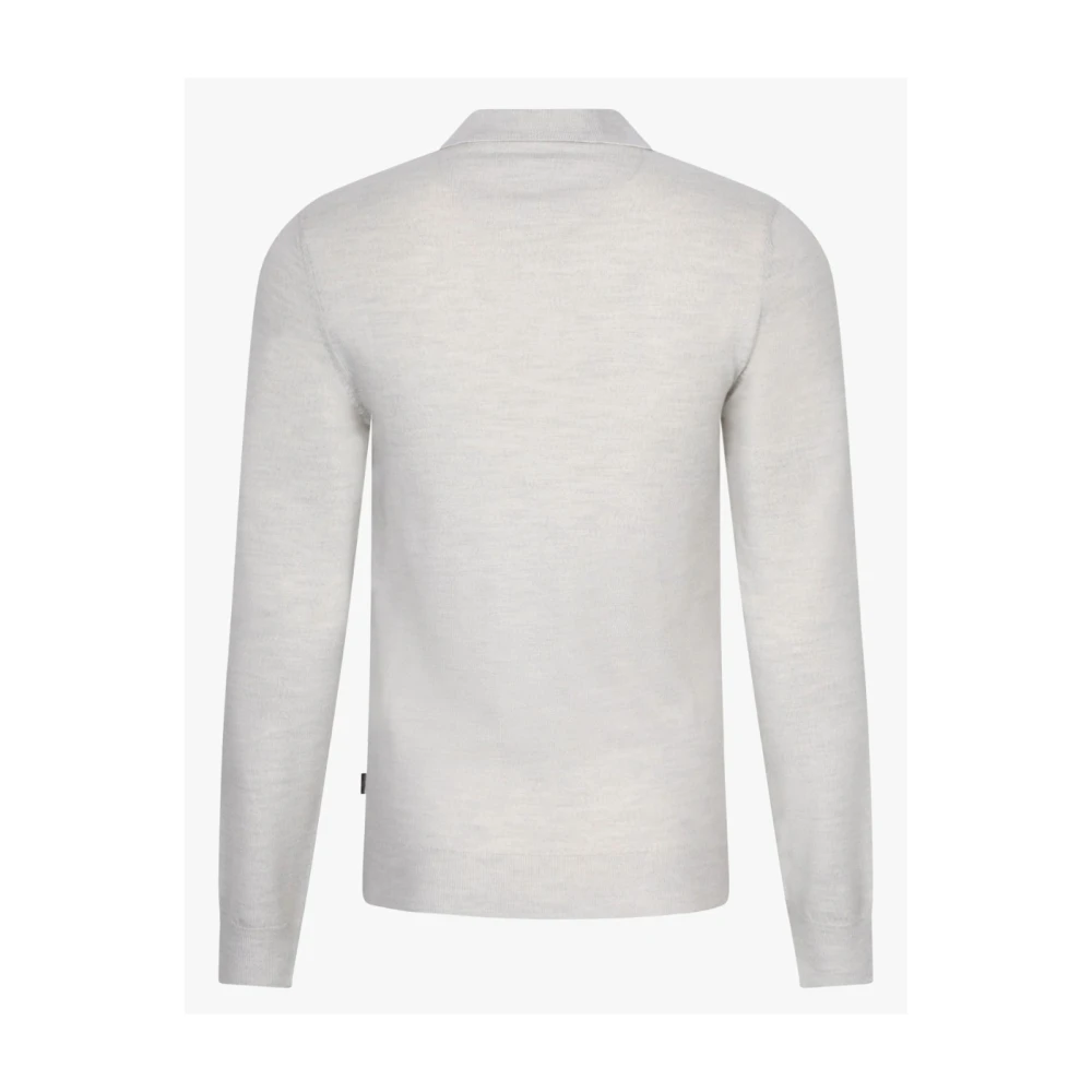Cavallaro Merino Polo LS Creme Beige Heren