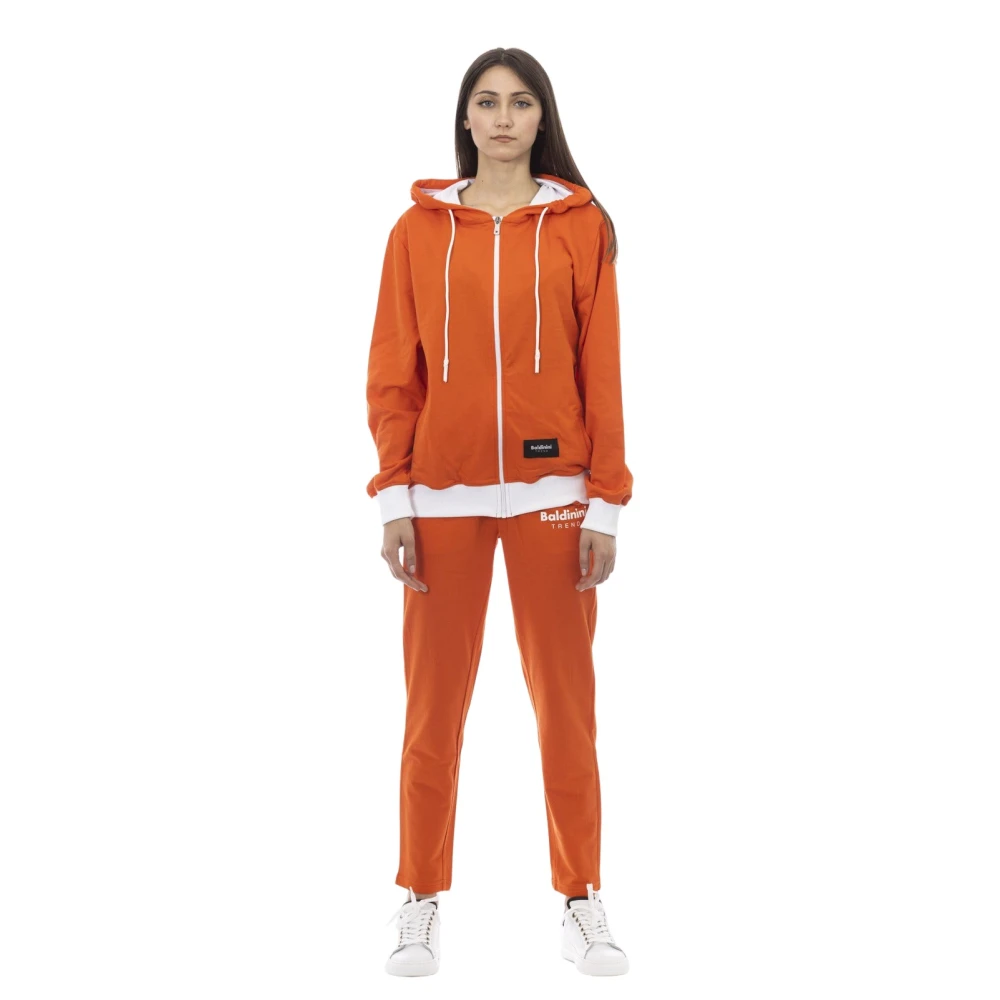 Baldinini Hoodie met kleurblok en verstelbare capuchon Orange Dames