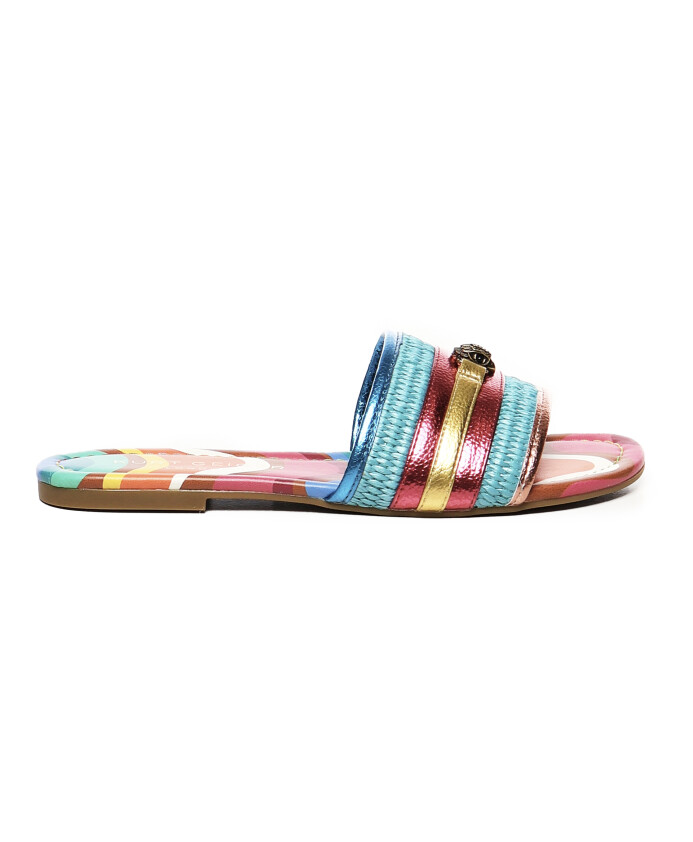 regnbue-print-rode-sandaler