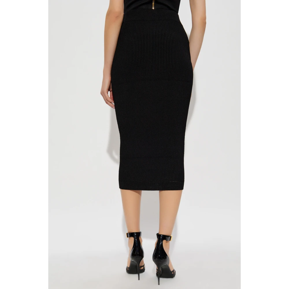Balmain Kokerrok met zakken Black Dames