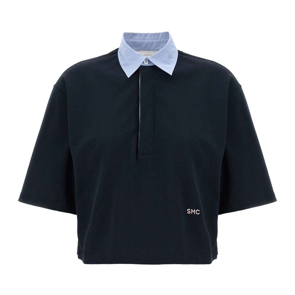 Stella Mccartney Women's Blue Polo Shirts, S, Piqué Cotton Polo Shirt