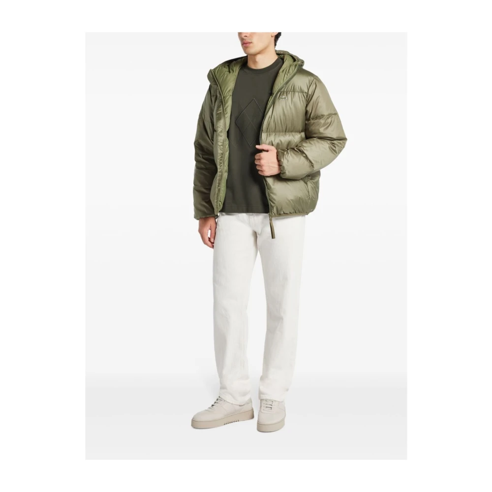 Lacoste Gewatteerd Logo Patch Hoodie Green Heren