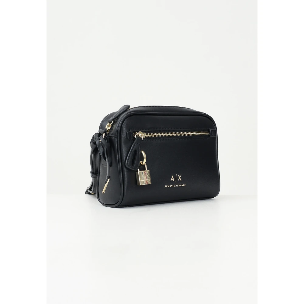 Armani Exchange Compacte en moderne zwarte schoudertas Black Dames