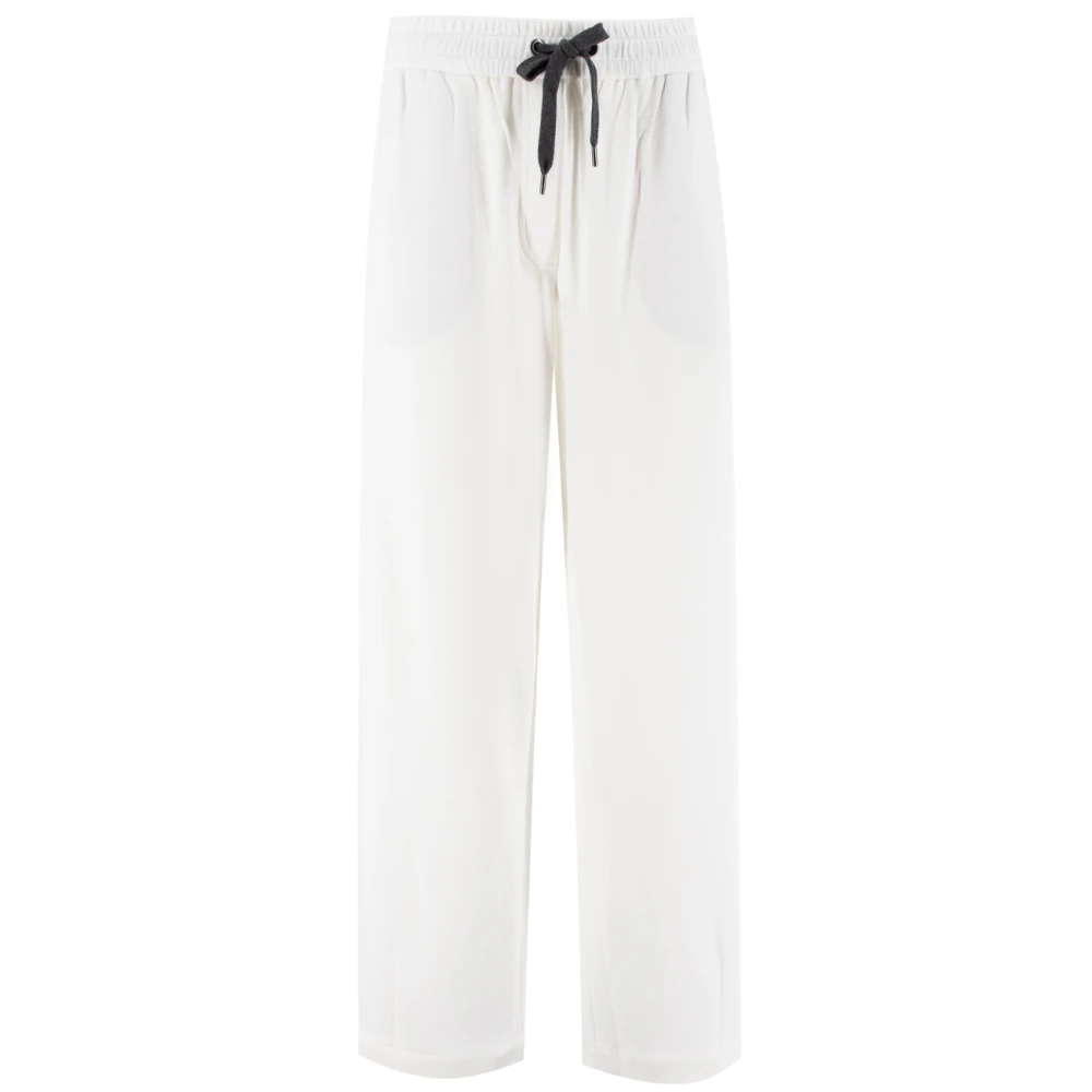 BRUNELLO CUCINELLI Comfort Fit Sportbroek White Dames