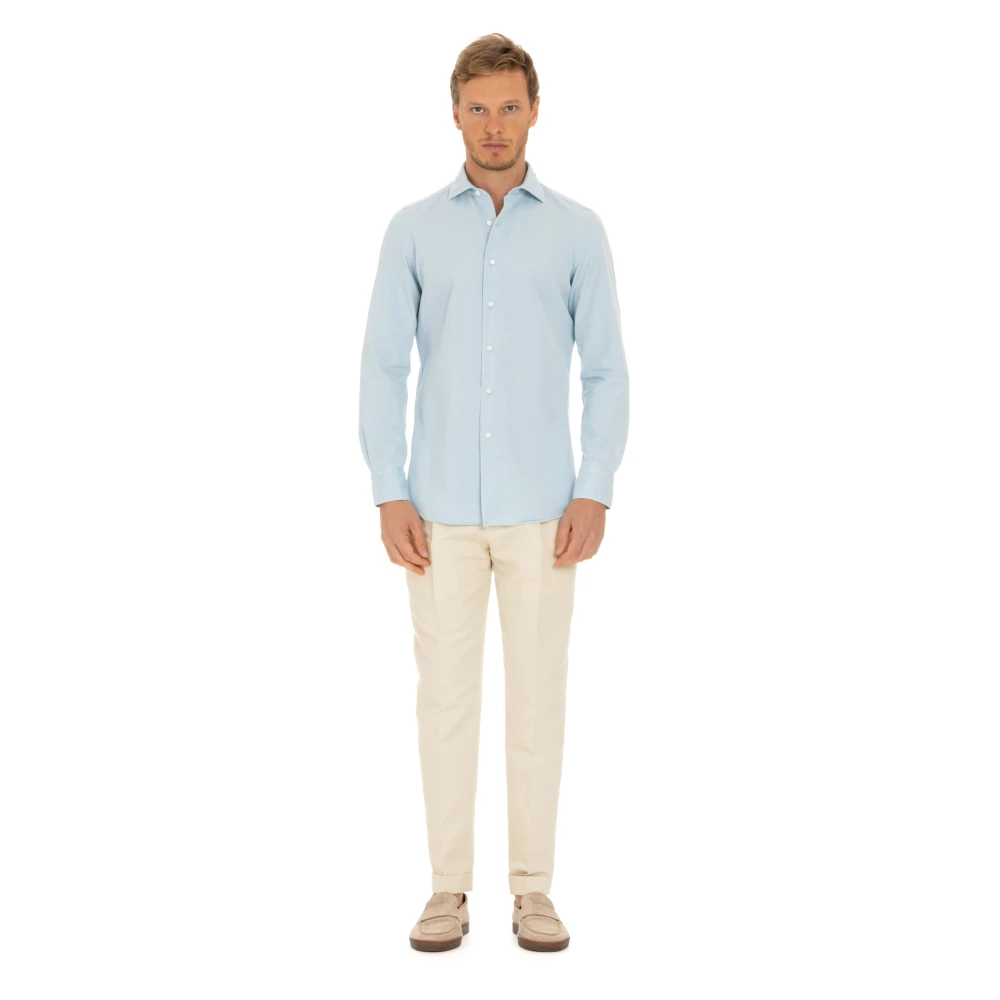 Finamore Denim Overhemd Sartorial Comfort Blue Heren
