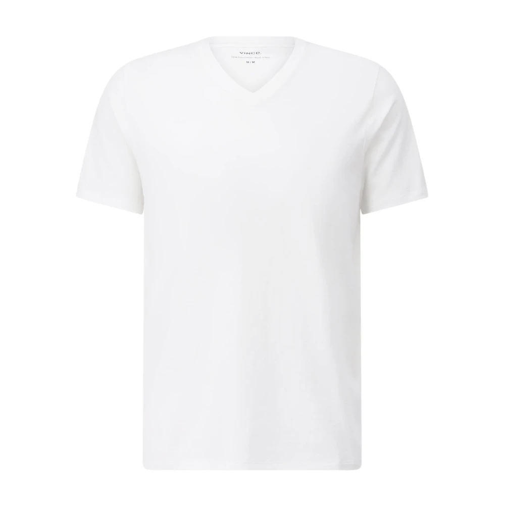 Vince Mjuk Pima Bomull V-ringad T-shirt White, Herr