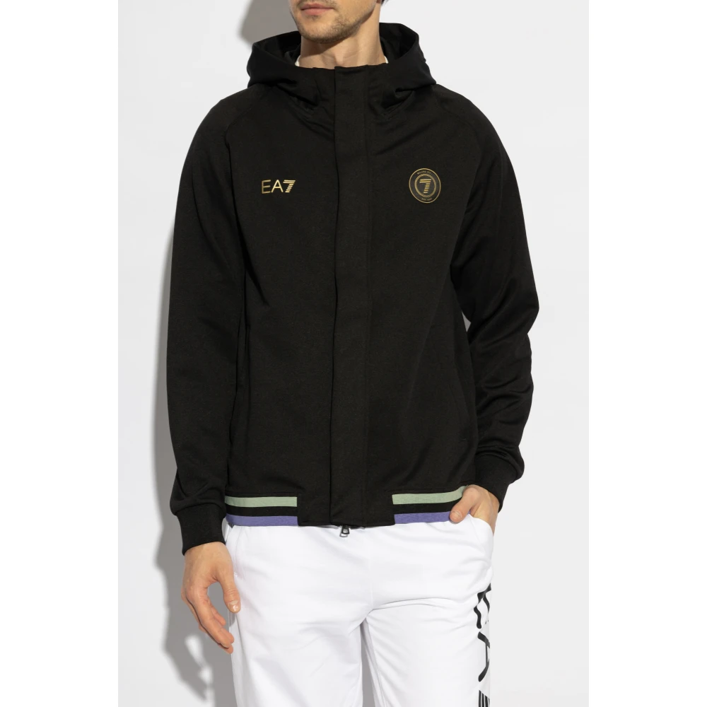 Emporio Armani EA7 Sweatshirt met logo Black Heren