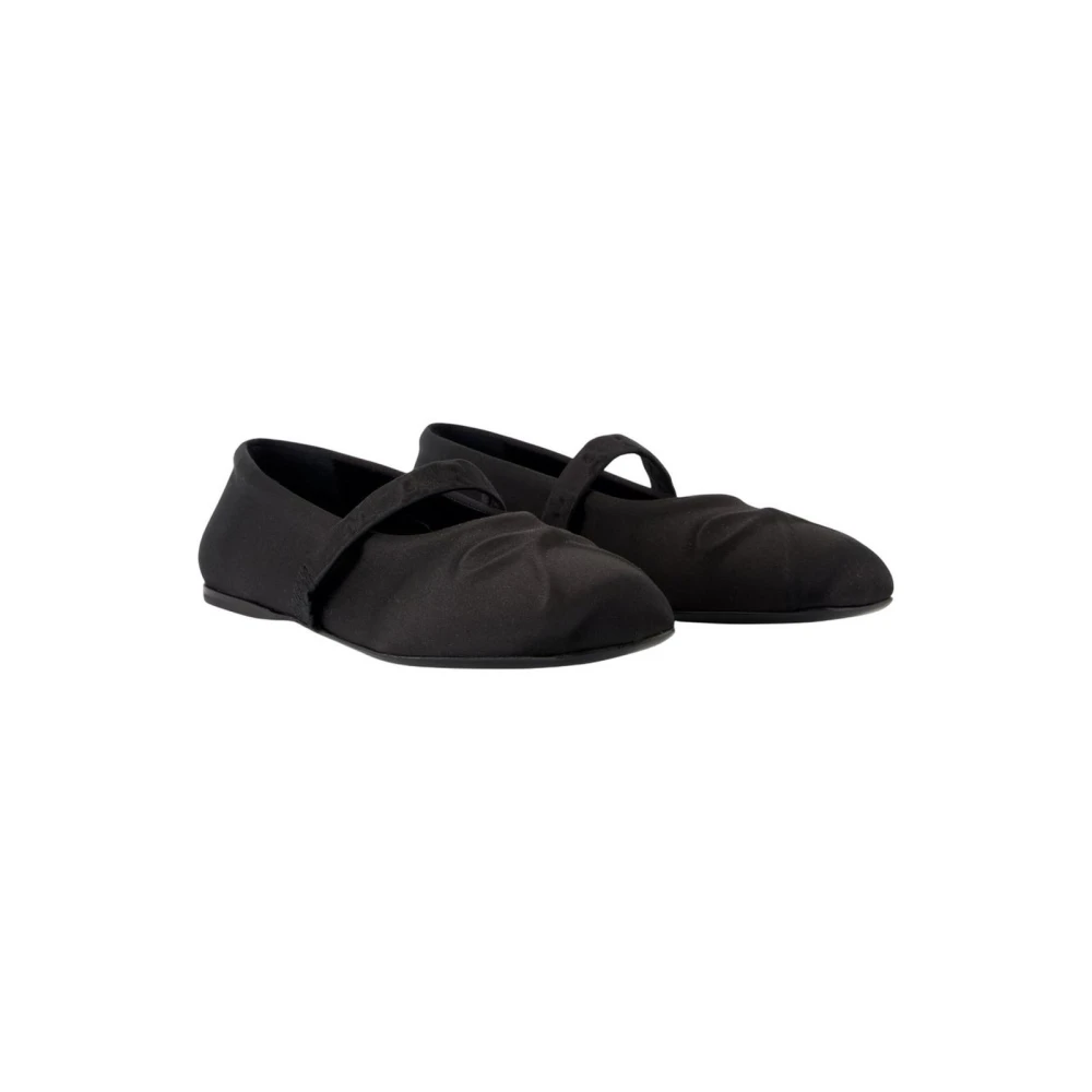 Marni Vrouw Zwart Schoenen Dames, 36 Eu, Leer, Flexibele Ballerina's Met Instapbandje