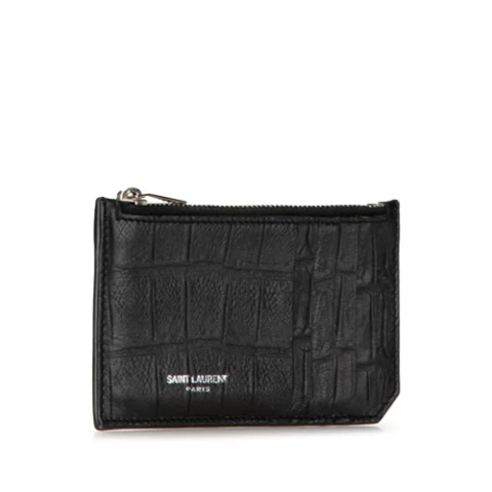 Yves Saint Laurent Vintage Pre-owned Leather wallets Black Dames