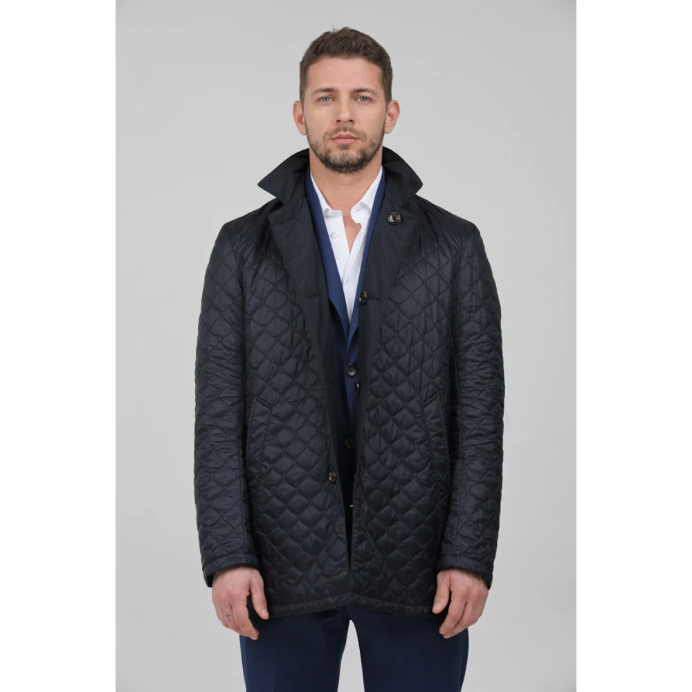 Gimo's Omkeerbare nylon jas met Thermore voering Blue Heren
