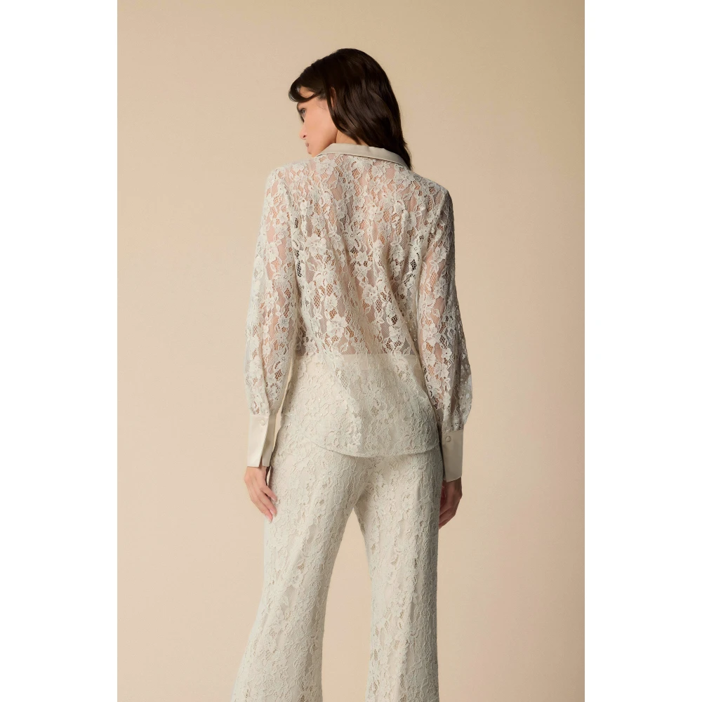 Kocca Ivoor Kantknoopshirt White Dames