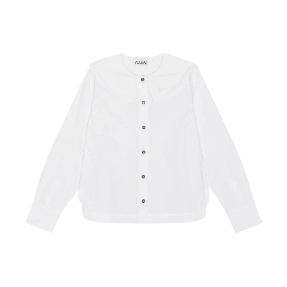 Ganni Stijlvol Unisex Shirt White Dames
