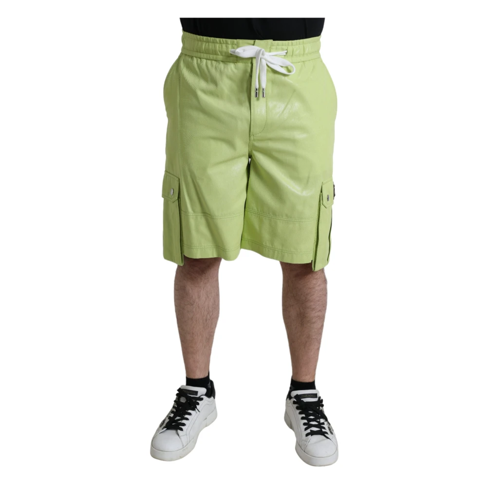 Dolce & Gabbana Herr Grön Shorts 2XL, Bomull, Stiliga Bermuda Cargo Shorts I