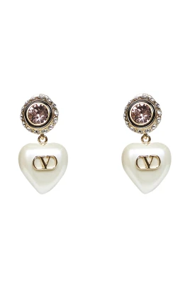 VLogo Signature Heart Pendant Earrings