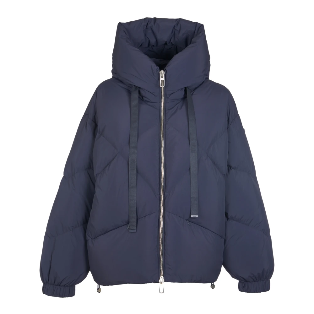 Duno Blauwe Hooded Puffer Jas Blue Dames