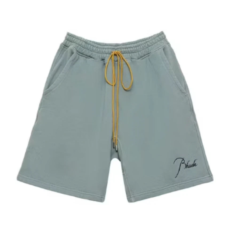 Rhude Salie Logo Sweat Shorts Green Heren