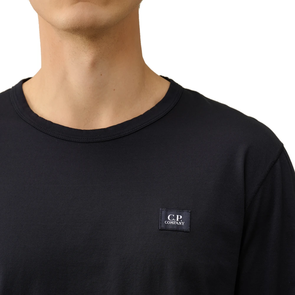 C.P. Company Lange Mouw Logo Print Jersey T-shirt Blue Heren