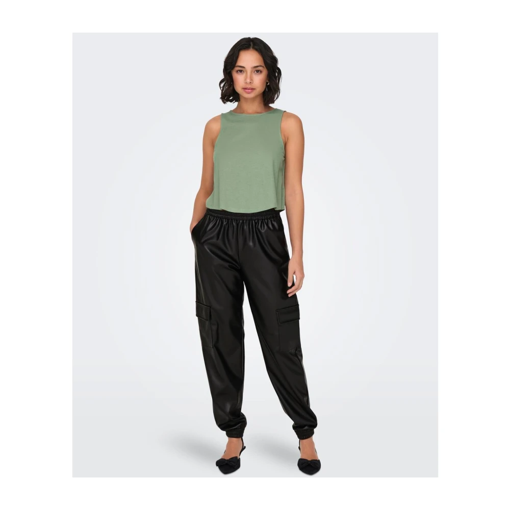 Only Cargo Leren Broek voor Vrouwen Black Dames