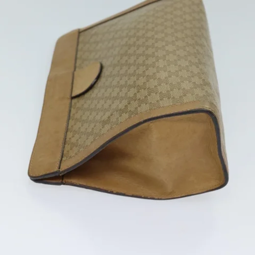 Celine Vintage Pre-owned Canvas clutches Beige Dames