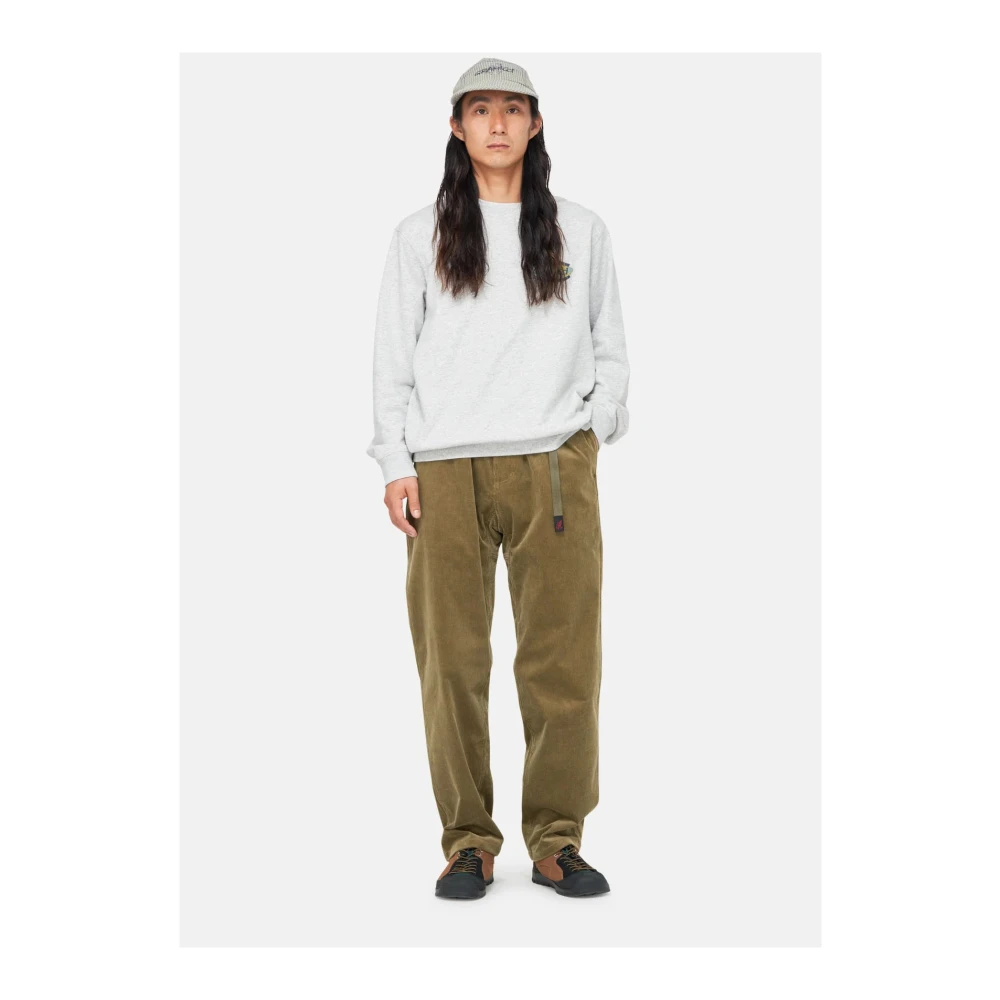 Gramicci Corduroy broek met strikceintuur Green Heren