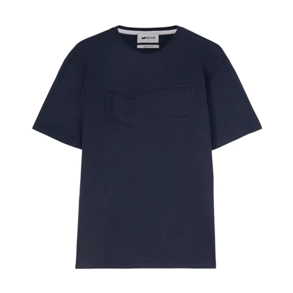 GAS Korte Mouw T-shirt Blue Heren
