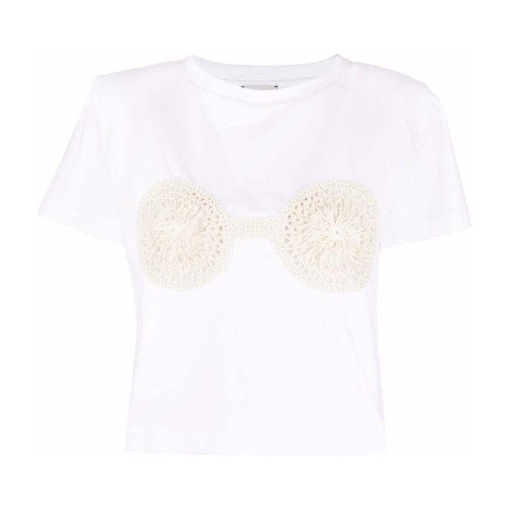 Magda Butrym Witte Gebreide T-shirt White Dames